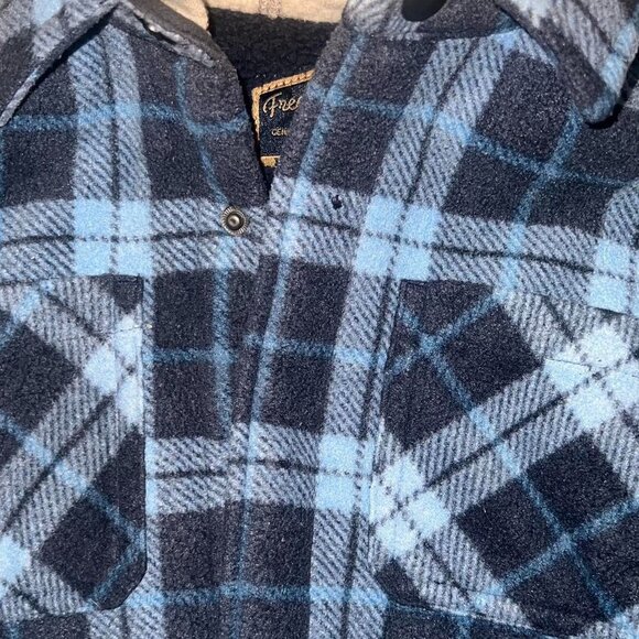 Kids Fleece Blue Plaid Hooded Jacket - Picture 3 of 3